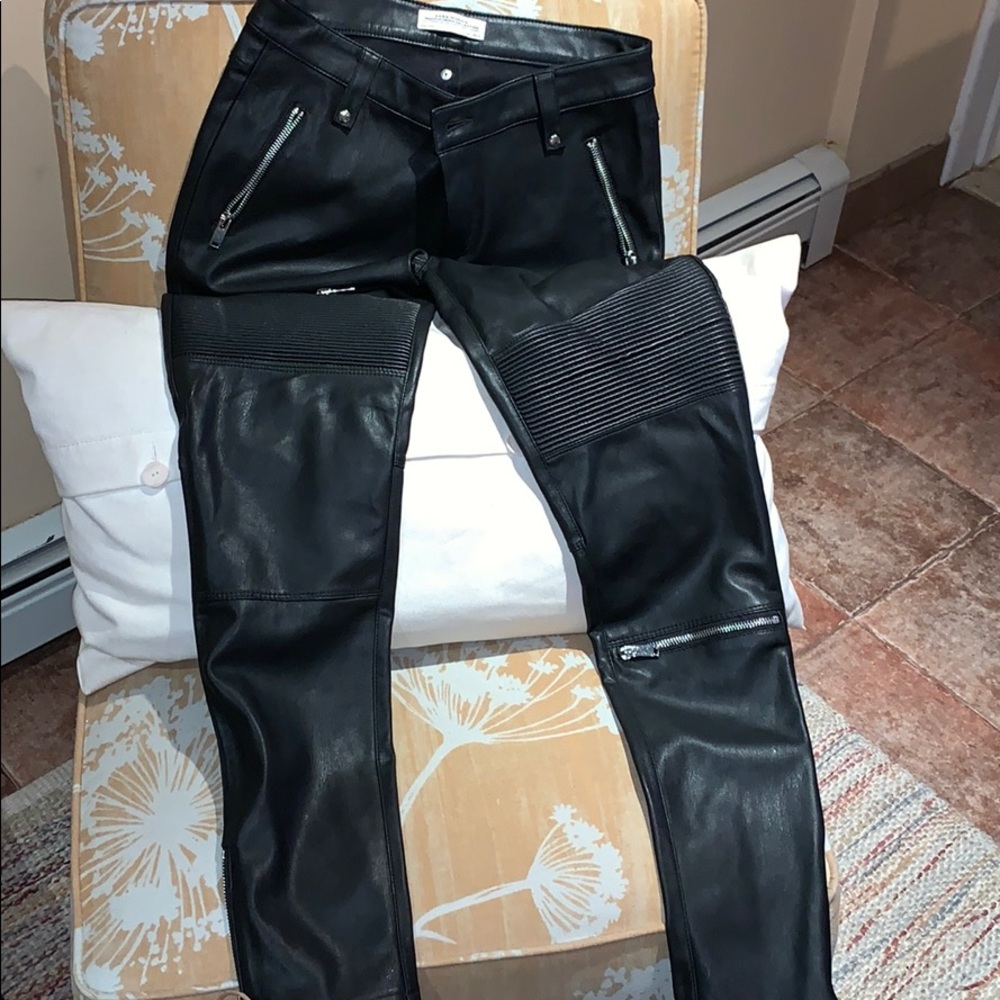 Zara leather leggings